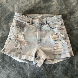 American Eagle Outfitters Womens‎ Light Wash Distressed Denim Shorts Size 6